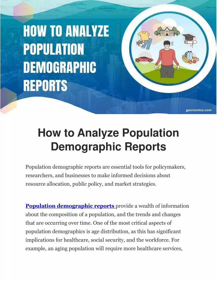 how to analyze population demographic reports