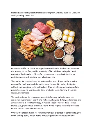 protein based fat replacers market consumption