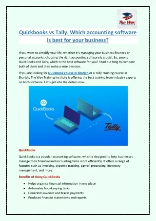 quickbooks vs tally which accounting software