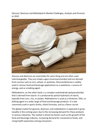 glucose dextrose and maltodextrin market
