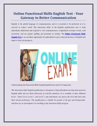 online functional skills english test your