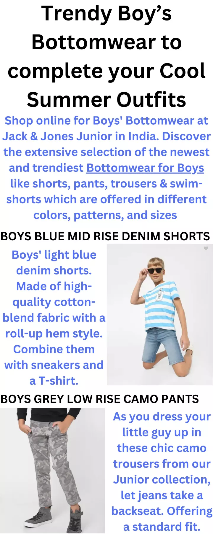 trendy boy s bottomwear to complete your cool