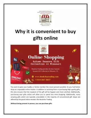 Why it is convenient to buy gifts online