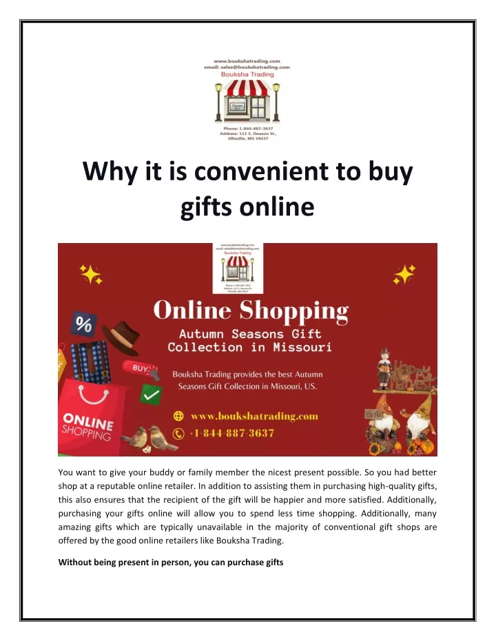 why it is convenient to buy gifts online