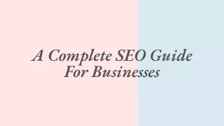 a complete seo guide for businesses