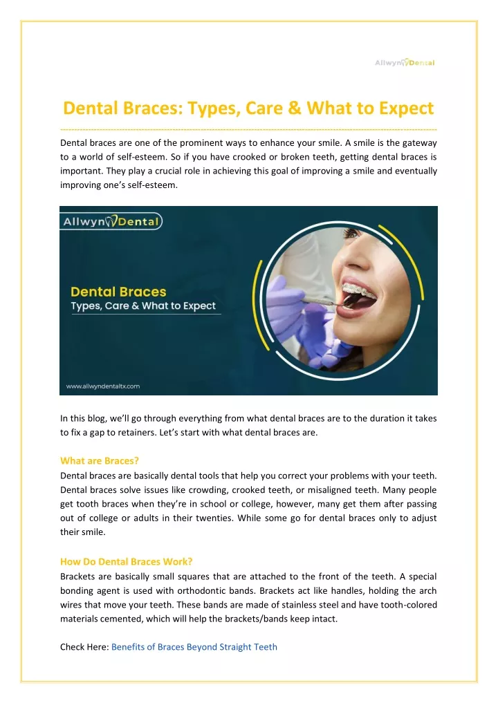 dental braces types care what to expect