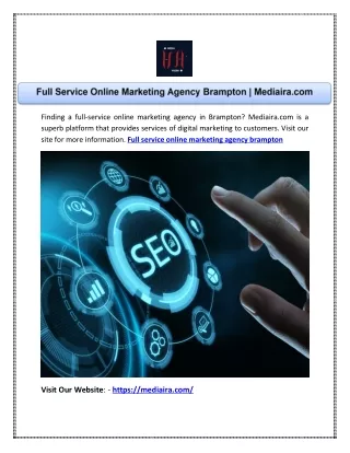 Full Service Online Marketing Agency Brampton | Mediaira.com