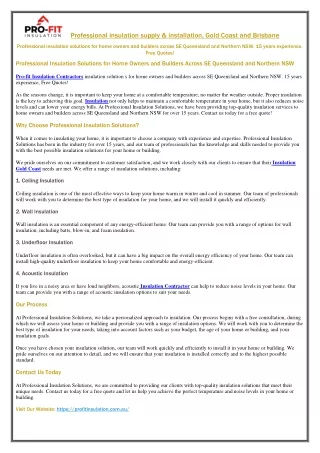 professional insulation supply installation gold