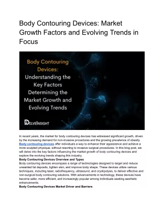 body contouring devices market growth factors