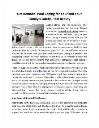 Get Remodel Pool Coping for Your and Your Family’s Safety, Pool Beauty