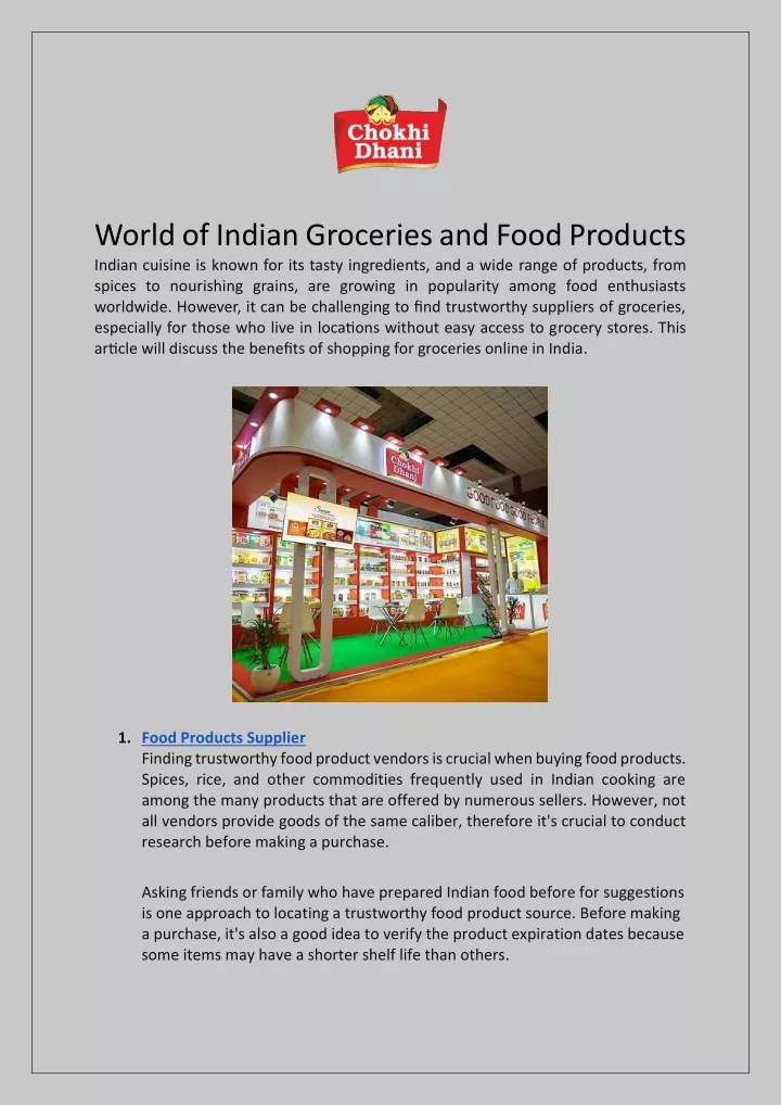 world of indian groceries and food products