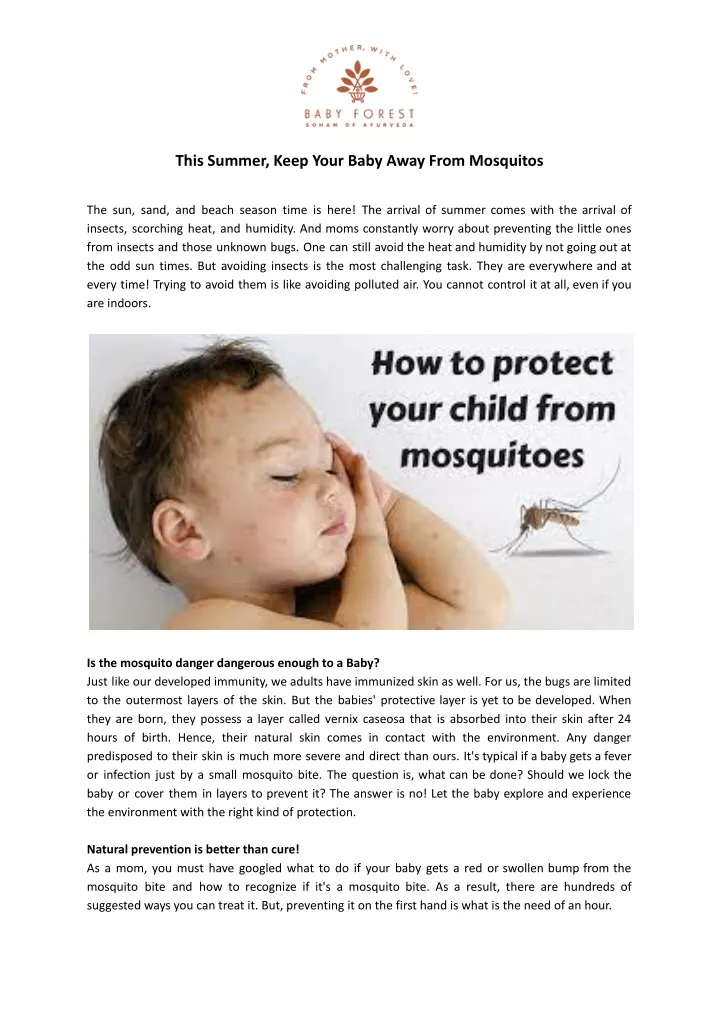 this summer keep your baby away from mosquitos