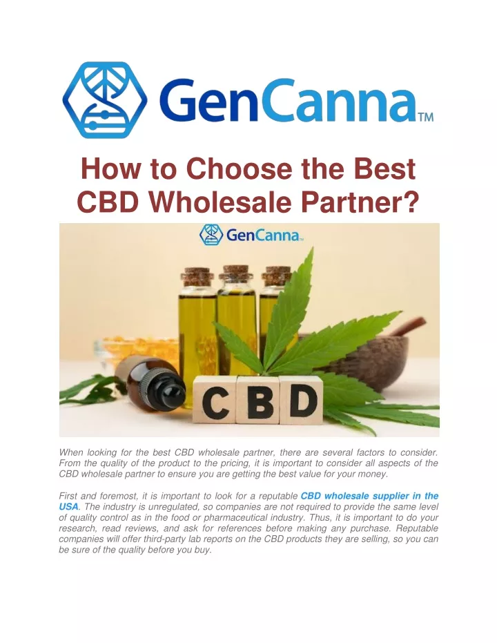 how to choose the best cbd wholesale partner