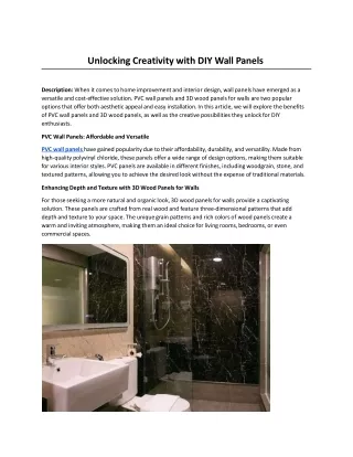 Unlocking Creativity with DIY Wall Panels.docx