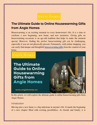 The Ultimate Guide to Online Housewarming Gifts from Angie Homes