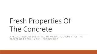 Fresh Properties Of Concrete - Civil Engineering