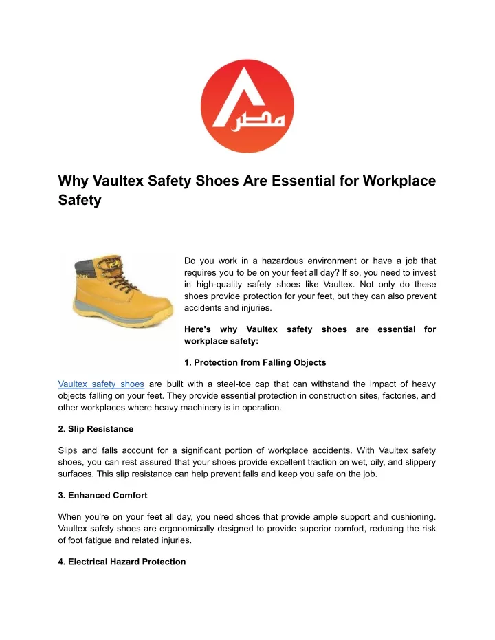 why vaultex safety shoes are essential