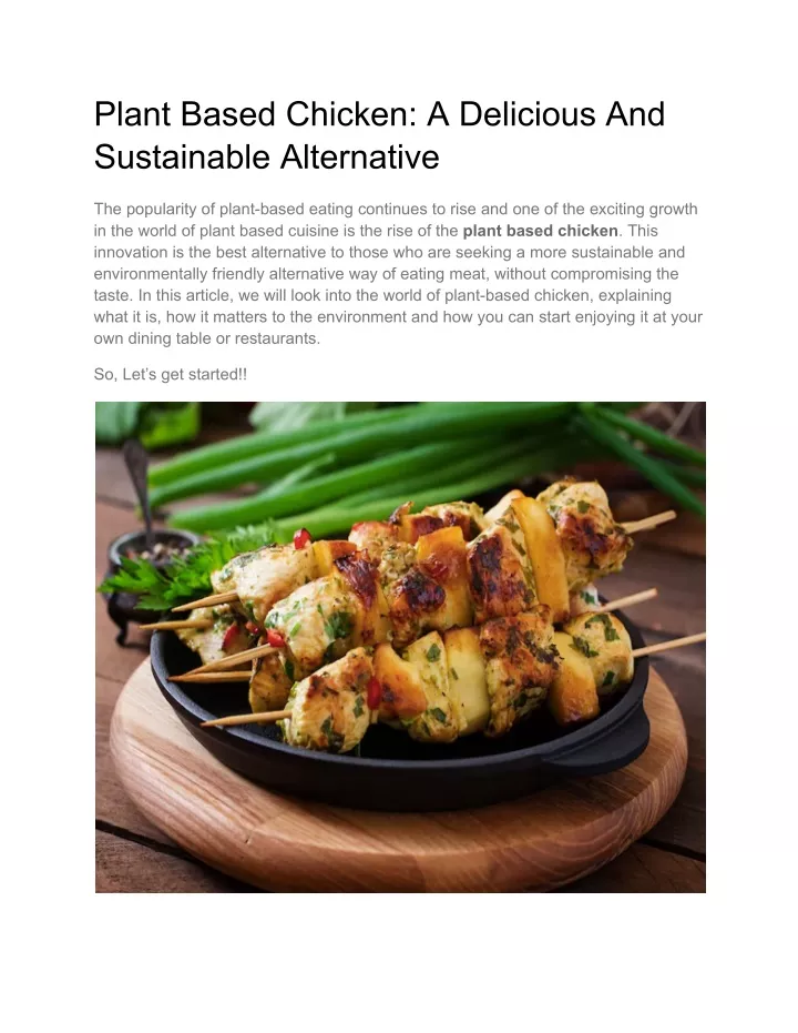 plant based chicken a delicious and sustainable