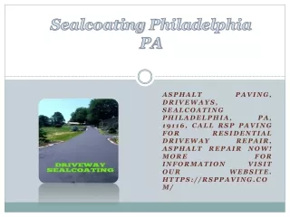 Sealcoating Philadelphia PA