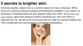 5 secrets to brighter skin