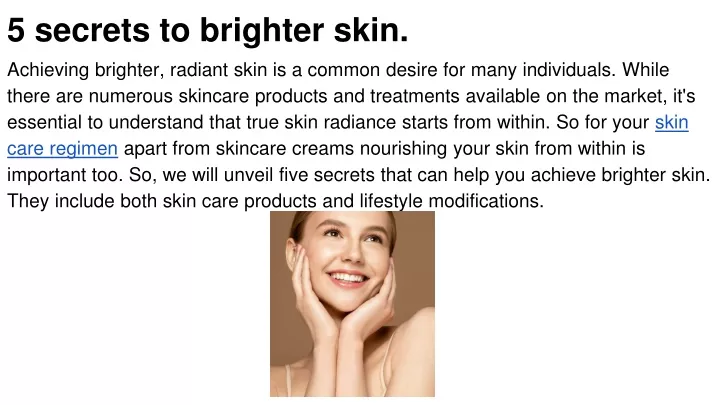 5 secrets to brighter skin