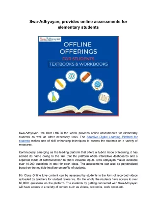 swa adhyayan provides online assessments