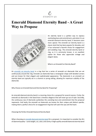 emerald diamond eternity band a great