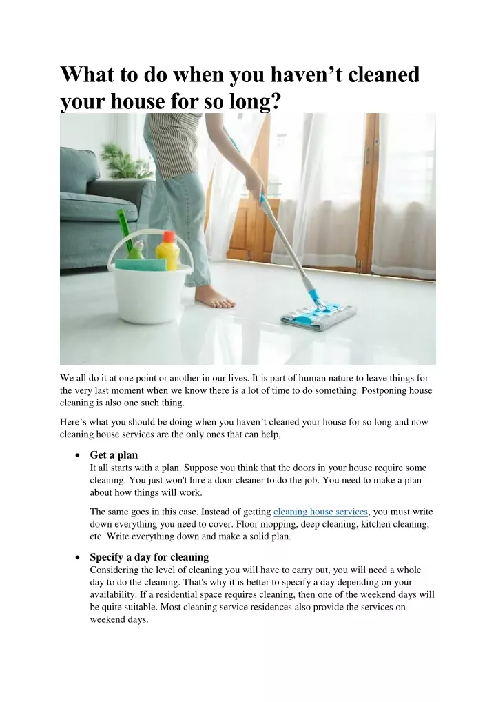 what to do when you haven t cleaned your house