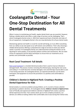 Coolangatta Dental - Your One-Stop Destination for All Dental Treatments