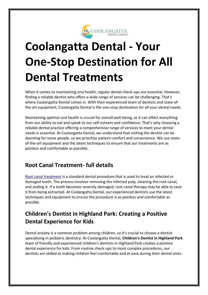 coolangatta dental your one stop destination