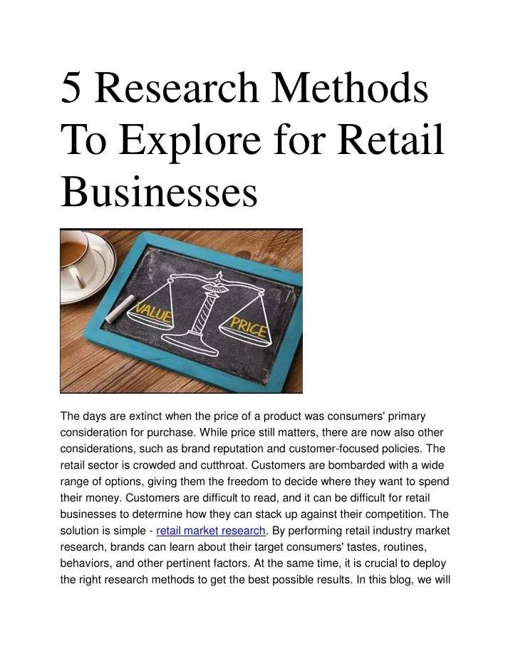 5 research methods to explore for retail