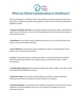 Ethical Considerations in Healthcare