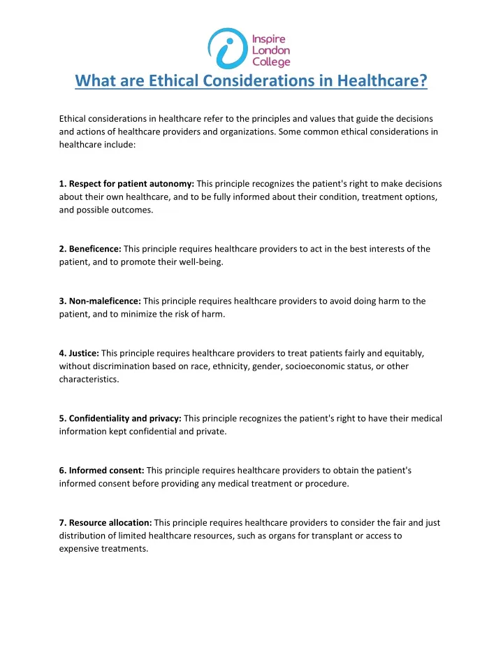 what are ethical considerations in healthcare