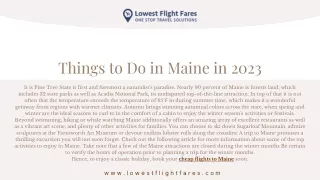 Things to Do in Maine