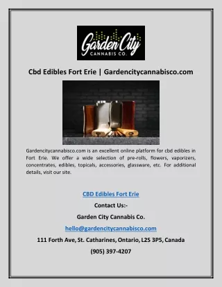 Cbd Edibles Fort Erie | Gardencitycannabisco.com