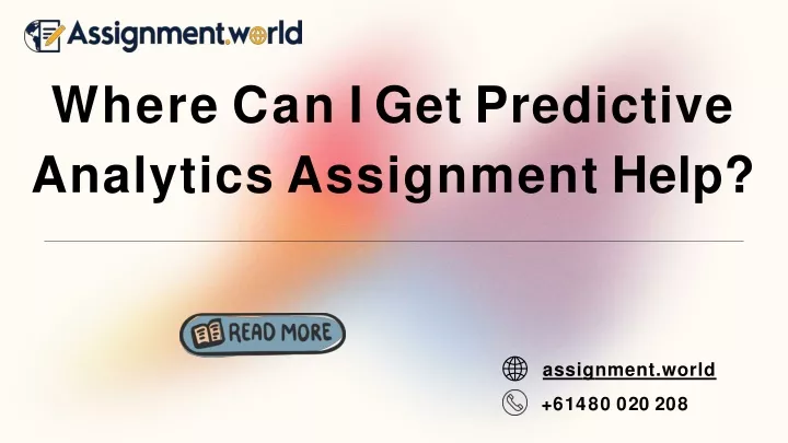 where can i get predictive analytics assignment