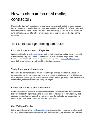 How to choose the right roofing contractor_