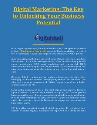 digital marketing the key to unlocking your
