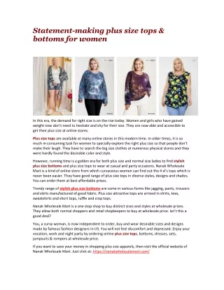 Statement-making plus size tops & bottoms for women