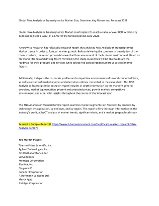 global rna analysis or transcriptomics market