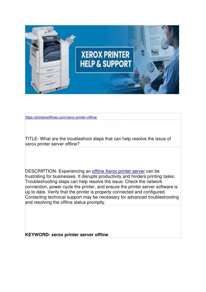 https printersofflines com xerox printer offline