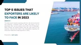 Top 5 issues that exporters are likely to face in 2023