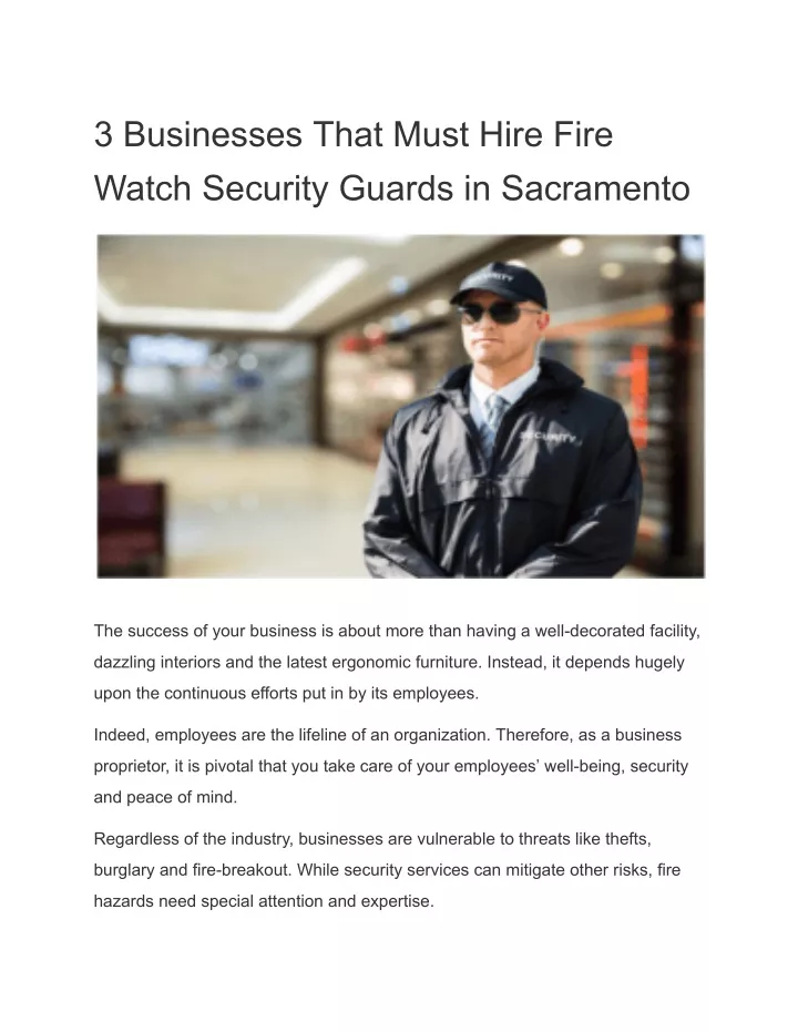 3 businesses that must hire fire watch security