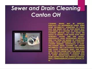 sewer and drain cleaning canton oh