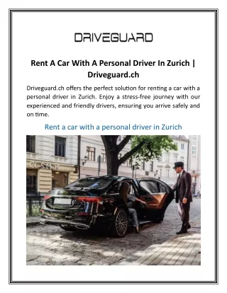 rent a car with a personal driver in zurich