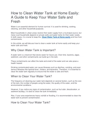 12 How to Clean Water Tank at Home Easily