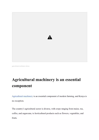 agricultural machinery kenya