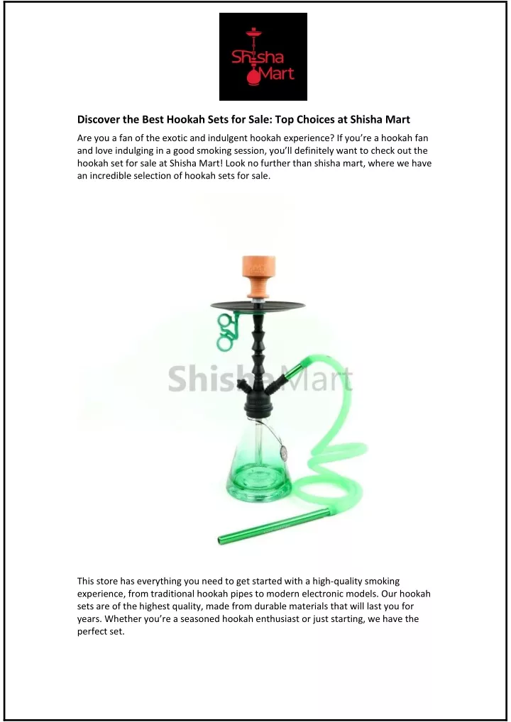 discover the best hookah sets for sale