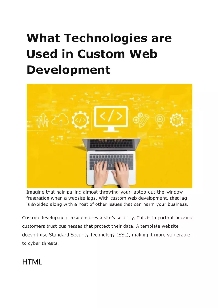 what technologies are used in custom