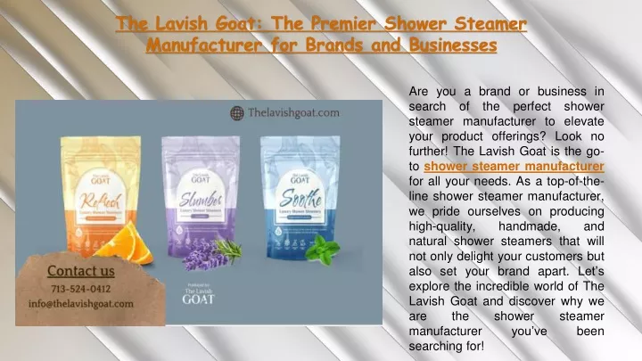 the lavish goat the premier shower steamer